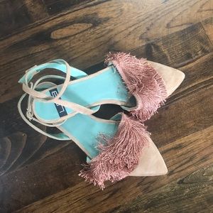 LAB Anthropologie fringed flats
